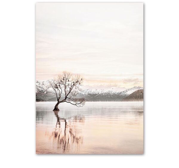 Plakat tree in the lake