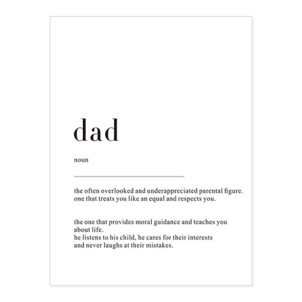 Plakat z napisem Life Definition DAD
