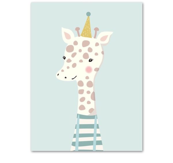 Plakat dla dzieci Urodzinowa Żyrafa