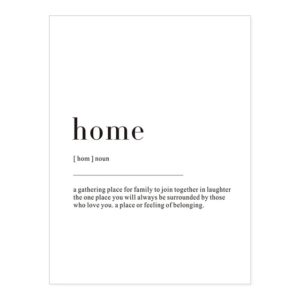 Plakat z napisem Life Definition Home