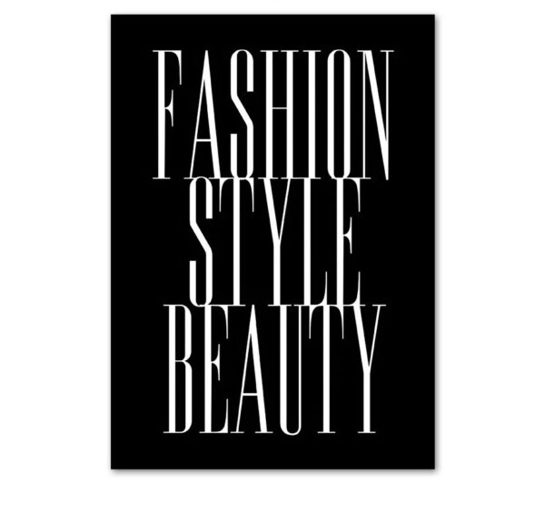 Plakat napisem Fashion Style Beauty