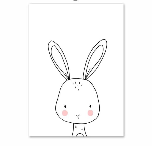 Plakat dla dzieci rysowany króliczek