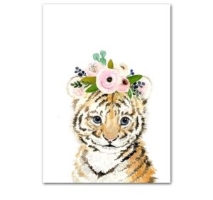 Plakat dla dzieci tygrysek z wianuszkiem