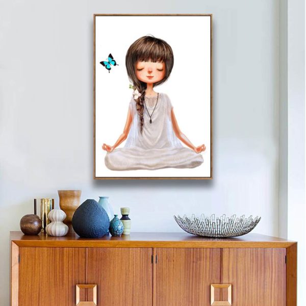 Plakat na ścianę Yoga Girl & Butterfly