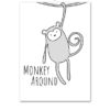 Plakat dla dzieci Monkey Around monochromatyczny