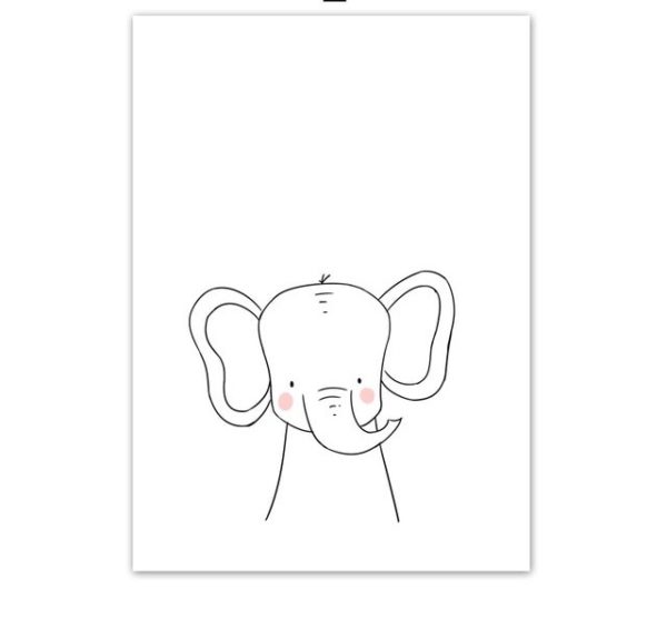 Plakat na ścianę rysowany słoń