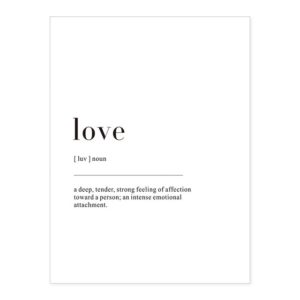 Plakat z napisem Life Definition love