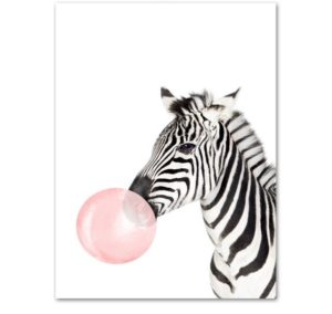 Plakat dla dzieci Zebra z gumą balonową